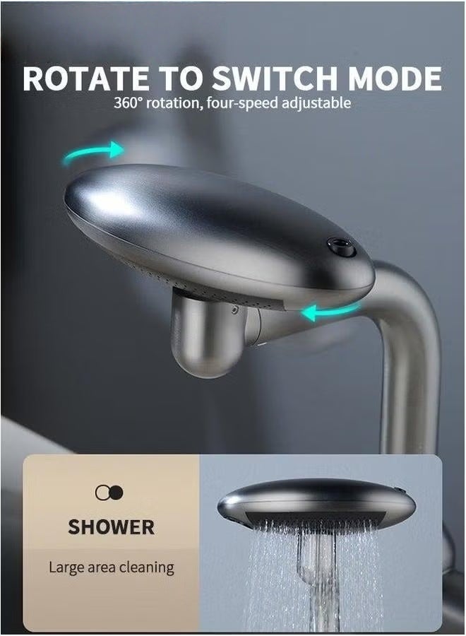 صنبور المطبخ,لمس ثقب واحد صنابير حوض الفولاذ المقاوم للصدأ,صنابير المقبض الحديثة للمحوض,4 وظيفة,رمادي,, - Image 5